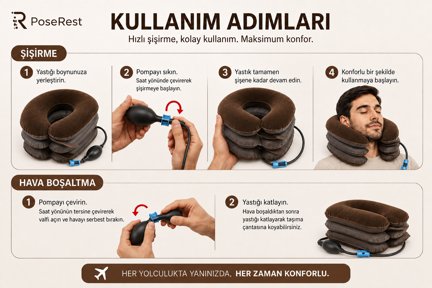 Kademeli Ayarlanabilir Boyun Gevşetme Yastığı
