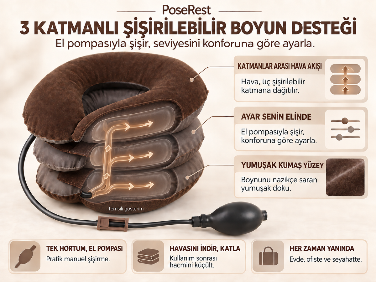 Kademeli Ayarlanabilir Boyun Gevşetme Yastığı