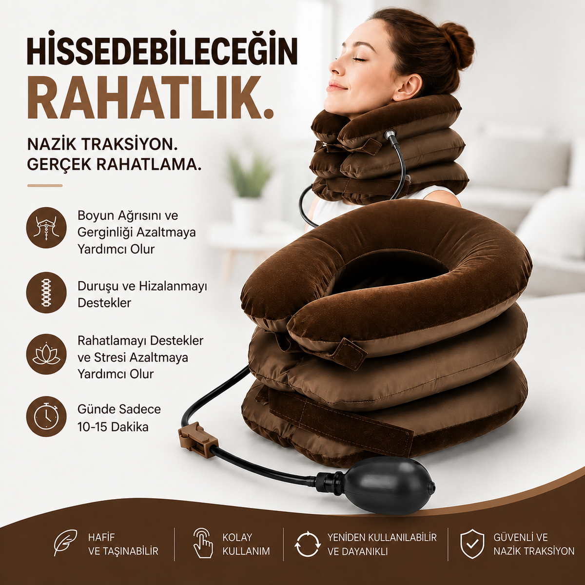 Kademeli Ayarlanabilir Boyun Gevşetme Yastığı
